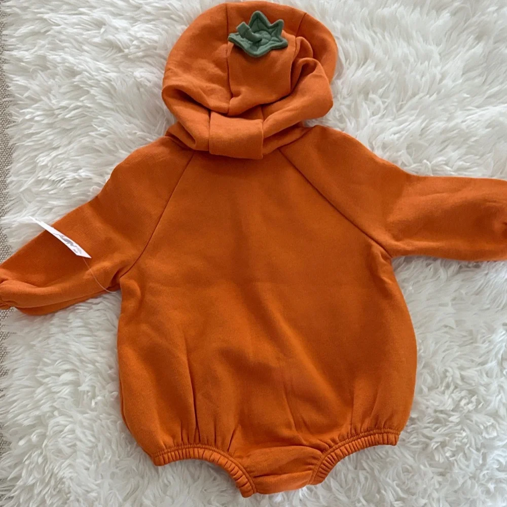 Old Navy Orange Pumpkin Hooded Baby One-Piece